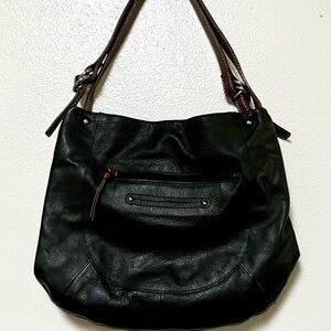 Nino BOSSI Black Leather Shoulder Bag